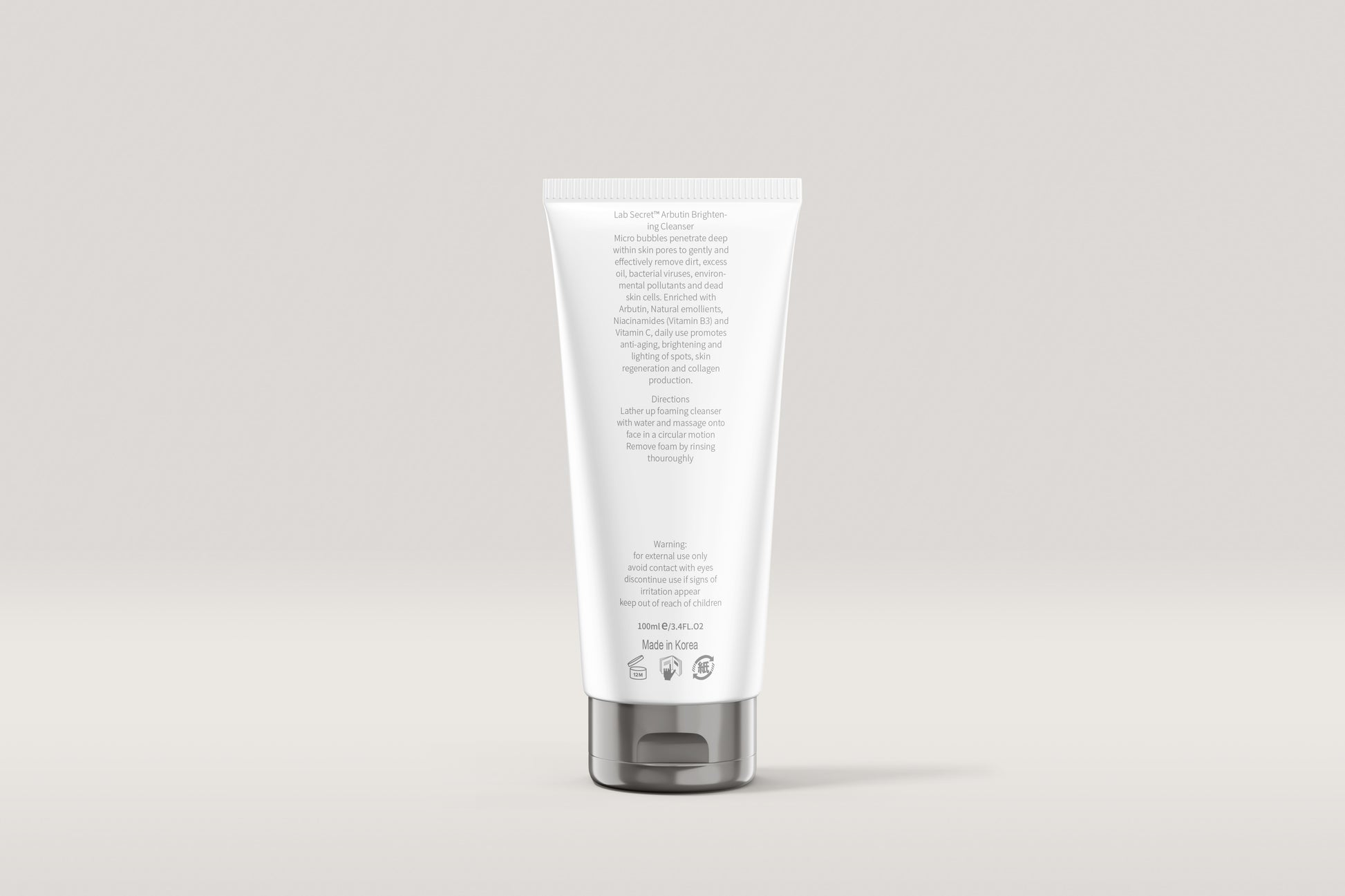 This gentle foaming cleanser effectively cleanses the skin, helps remove dirt and debris without stripping skin of essential moisture. Our enriched Anti-aging and Brightening formulation alleviates and reduces skin aging, keeping skin looking radiant and healthy. This pH-balanced cleanser helps maintain the skin’s natural balance and protective barrier.  A gentle and soothing way to start your skincare routine. Follow with Lab Secret™ Serum and Moisturizer  or of your choice
