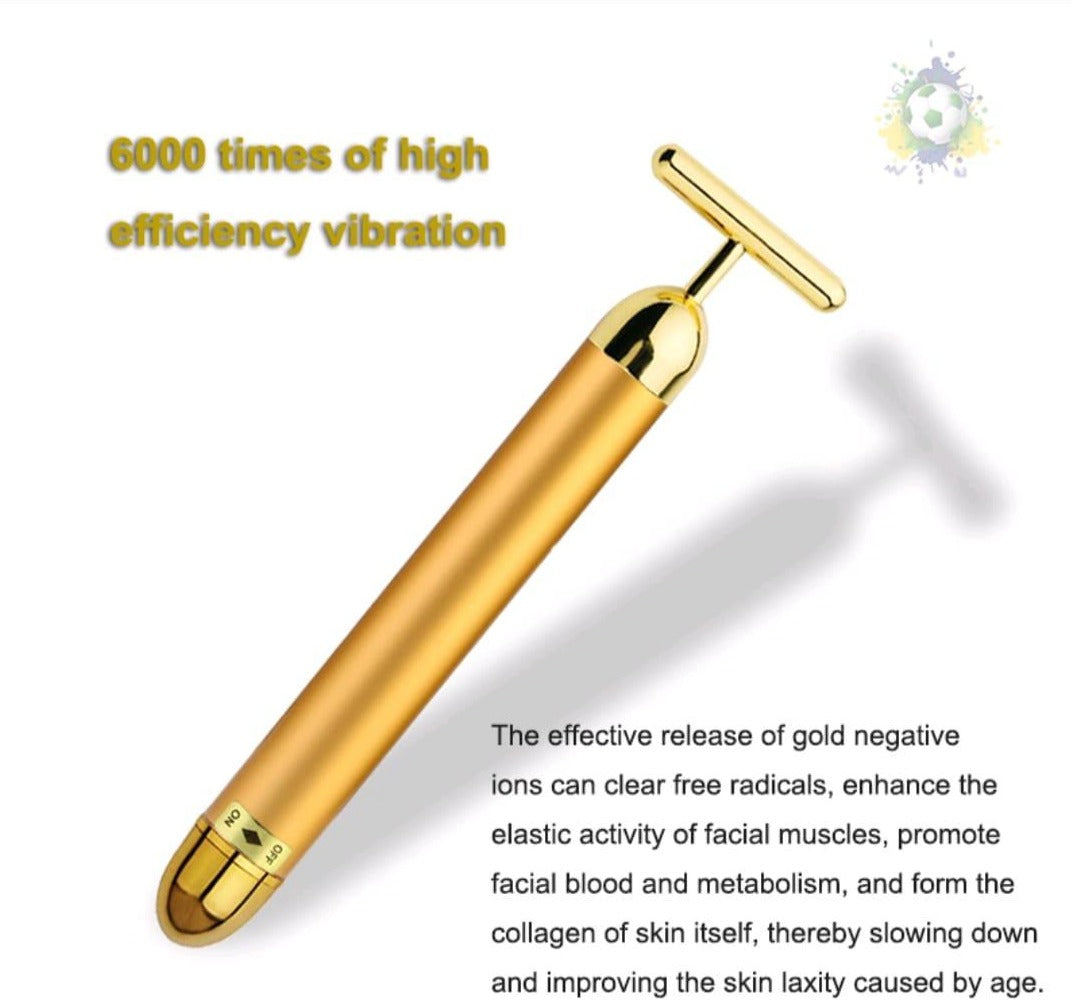 Electric Face Slimmer Facial Vibration Massager Beauty Bar Roller T Shape